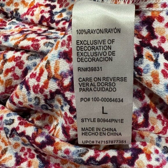 Democracy 3/4 Kimono Sleeve Tie Front Top Women’s Large - Picture 2 of 5